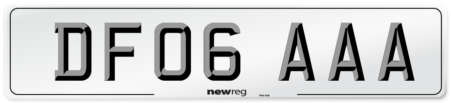DF06 AAA Number Plate from New Reg